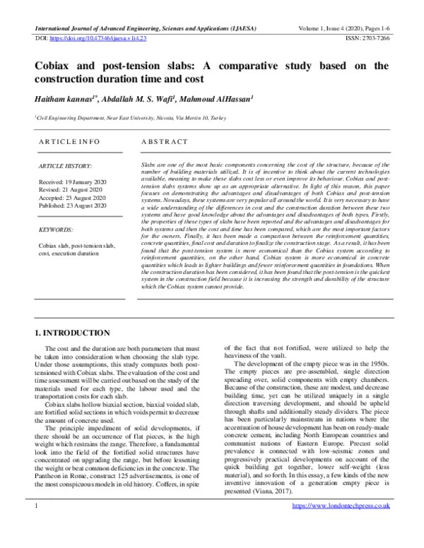 (PDF) Cobiax and post-tension slabs: A comparative study based on the ...