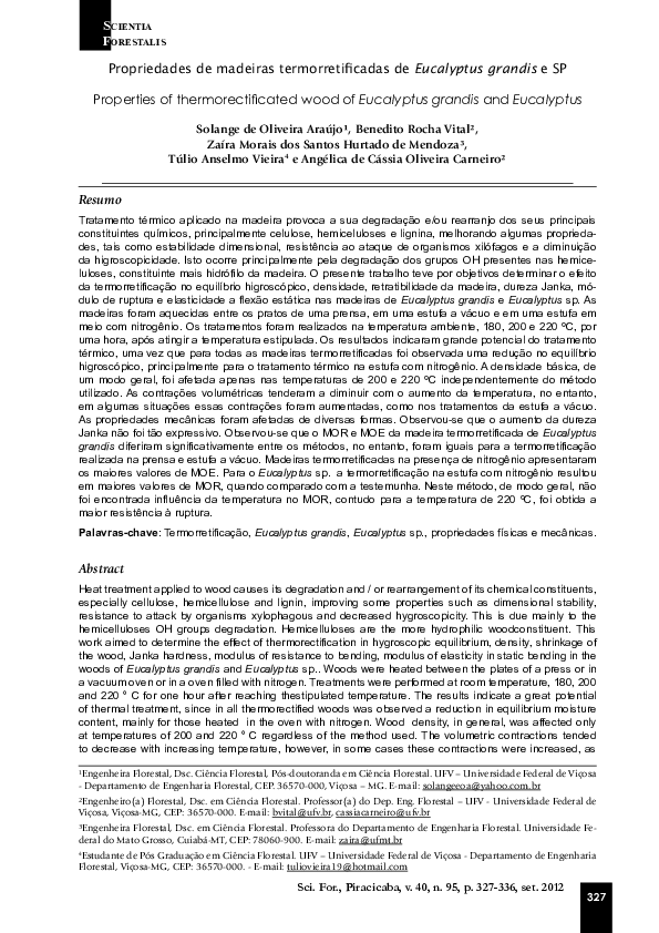 (PDF) Properties of thermorectificated wood of Eucalyptus grandis and ...