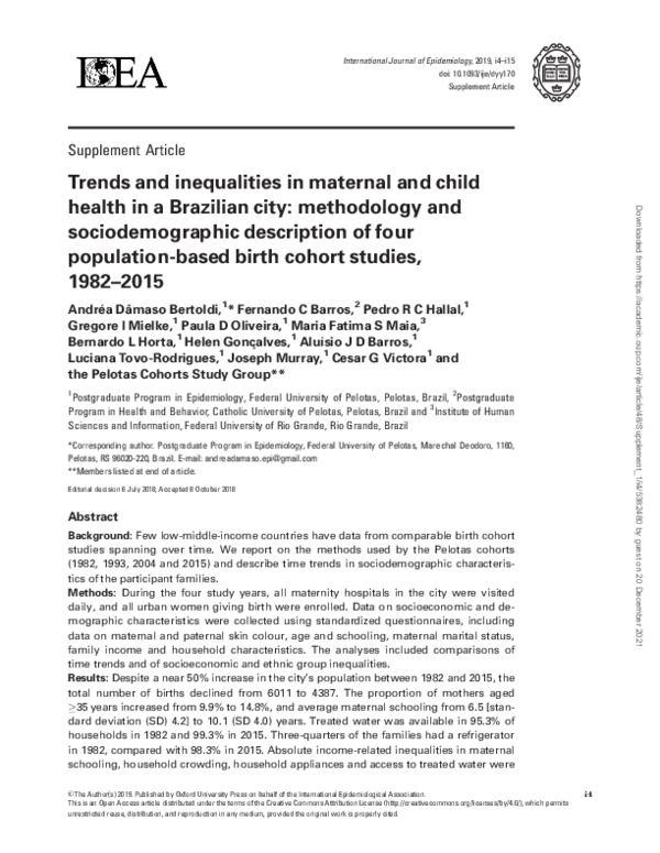 (PDF) Trends and inequalities in maternal and child health in a ...