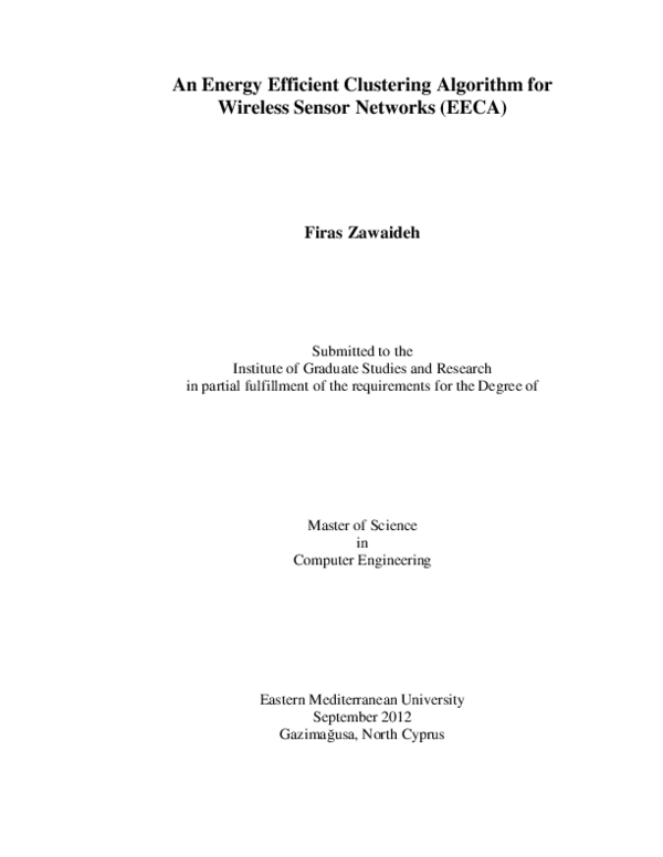 (PDF) An Energy Efficient Clustering Algorithm for Wireless Sensor ...