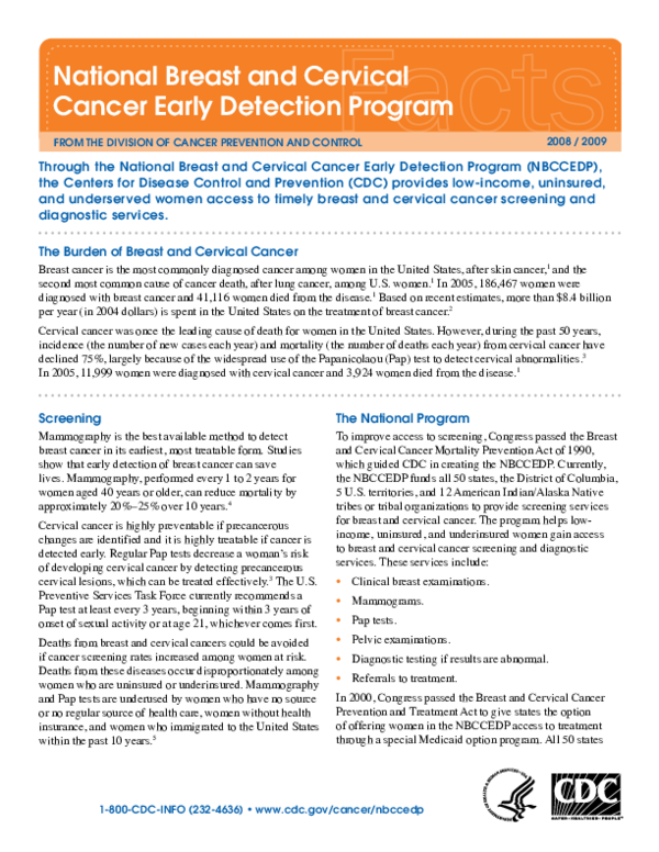 (PDF) The Reach and Health Impacts of the National Breast and Cervical ...