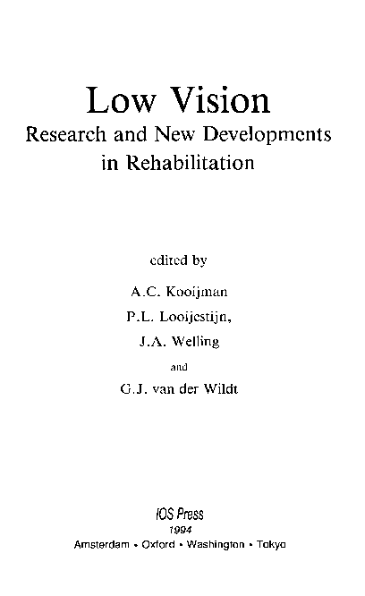 (PDF) Low vision : research and new developments in rehabilitation