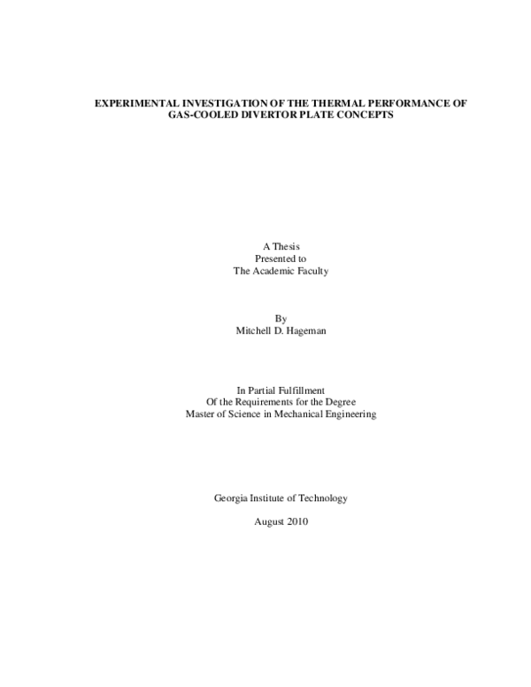 (PDF) Experimental investigation of the thermal performance of gas ...