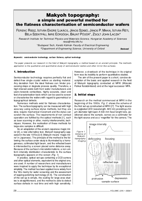 (PDF) Makyoh topography: a simple and powerful method for the flatness ...