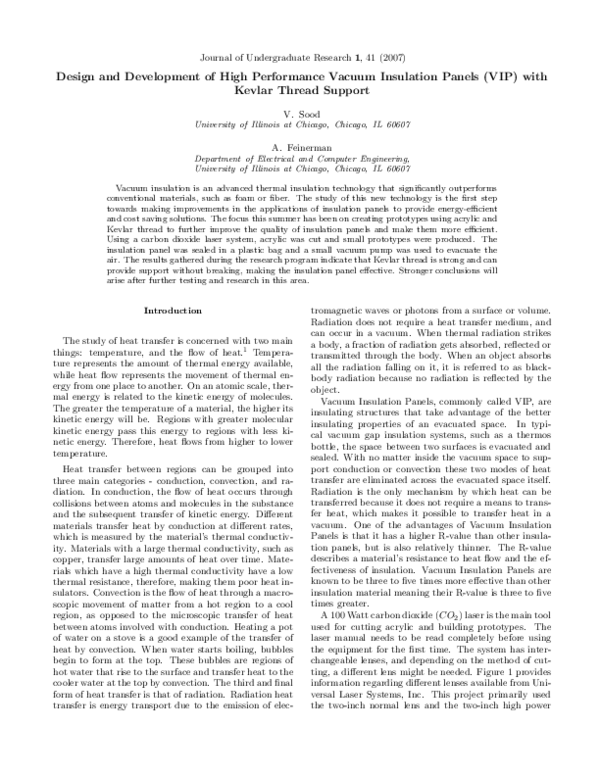(PDF) Design and Development of High Performance Vacuum Insulation ...