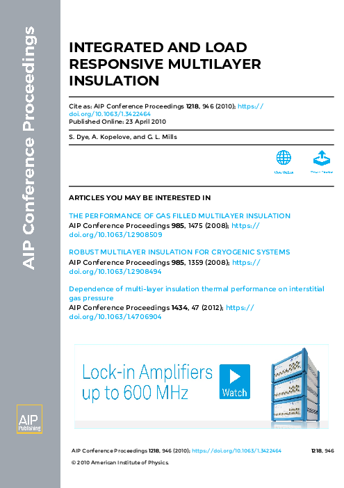 (PDF) Integrated and Load Responsive Multilayer Insulation