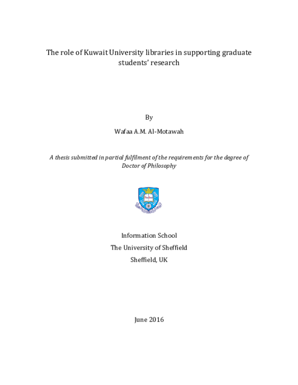 (PDF) The role of Kuwait University libraries in supporting graduate ...