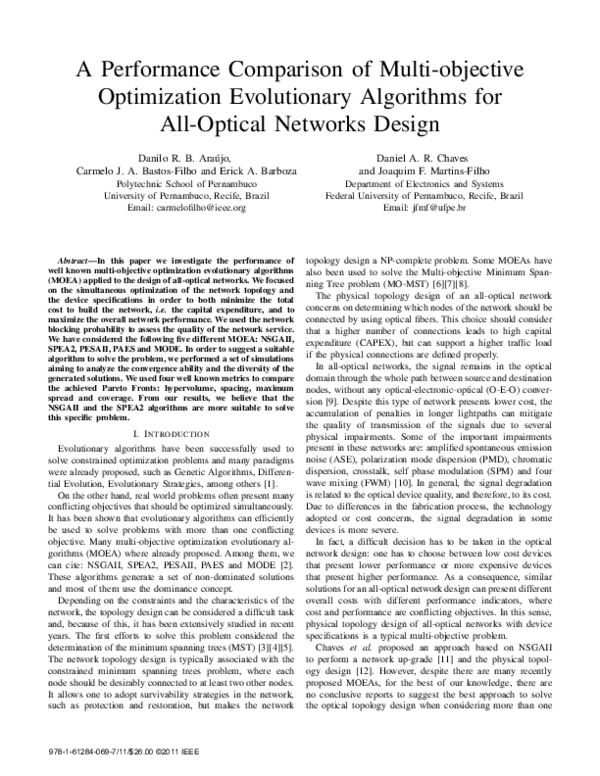(PDF) A performance comparison of multi-objective optimization ...