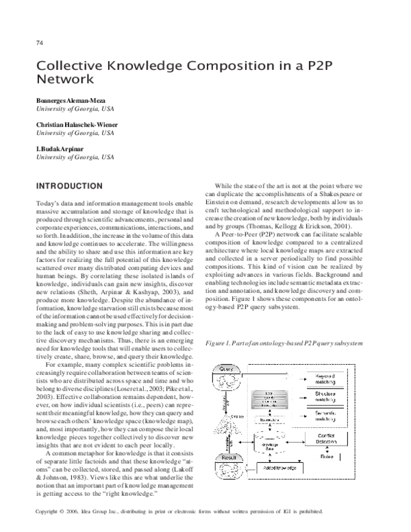 (PDF) Collective Knowledge Composition in a P2P Network