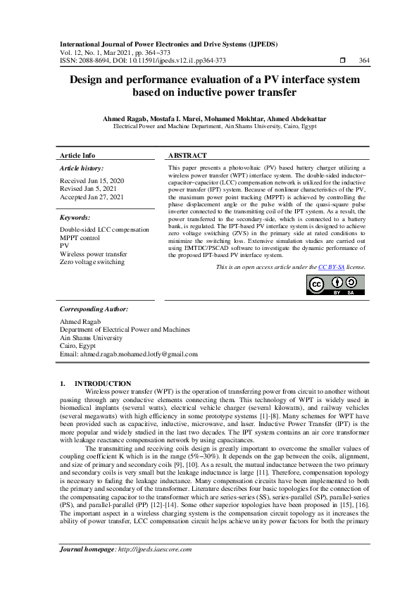 (PDF) Design and performance evaluation of a PV interface system based ...