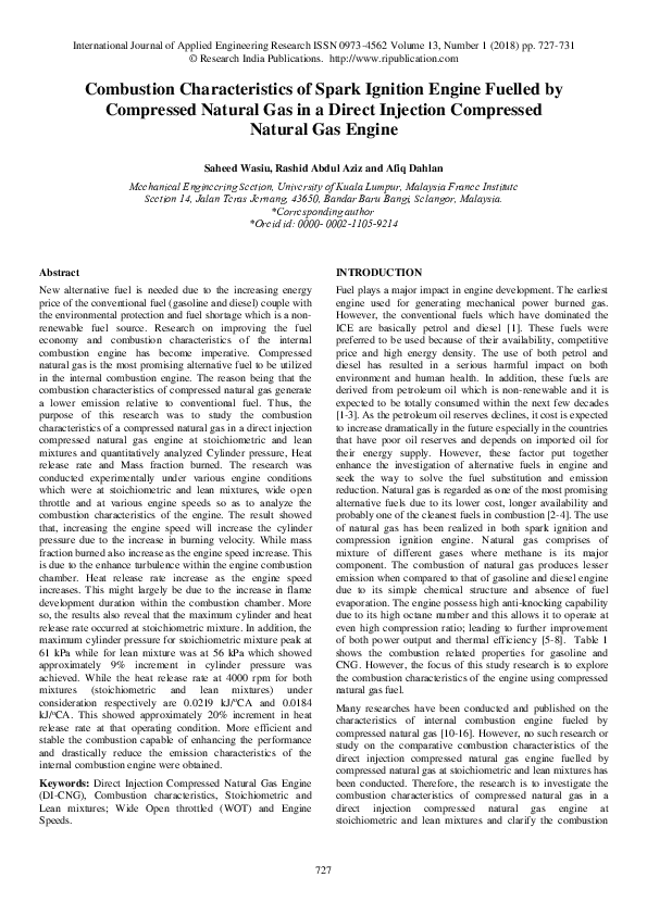 (PDF) Combustion Characteristics of Spark Ignition Engine Fuelled by ...