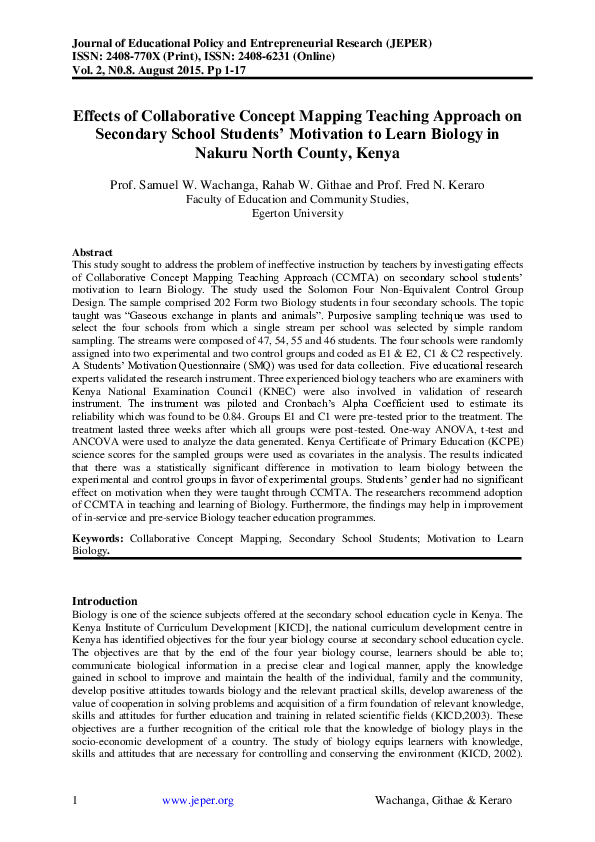 (PDF) Effects of Collaborative Concept Mapping Teaching Approach on ...