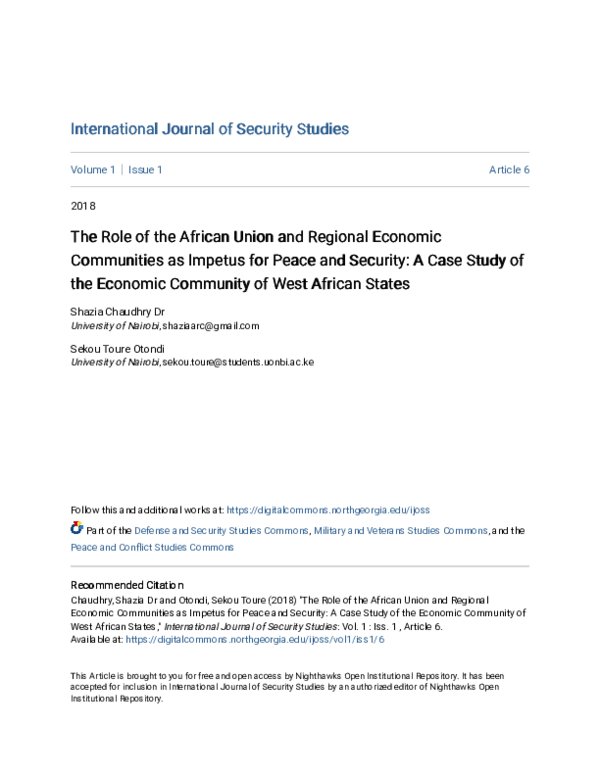 (PDF) The Role of the African Union and Regional Economic Communities ...