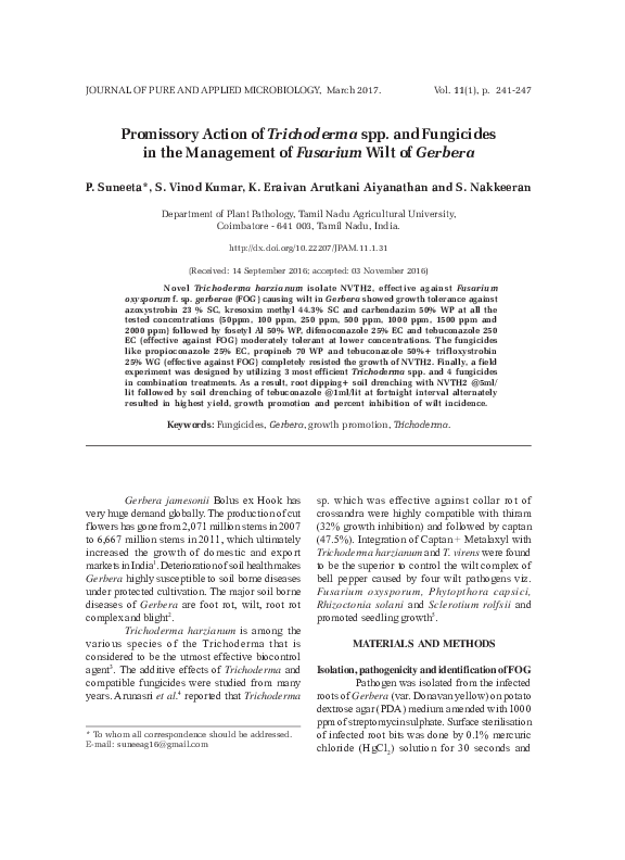 (PDF) Promissory Action of Trichoderma spp. and Fungicides in the ...