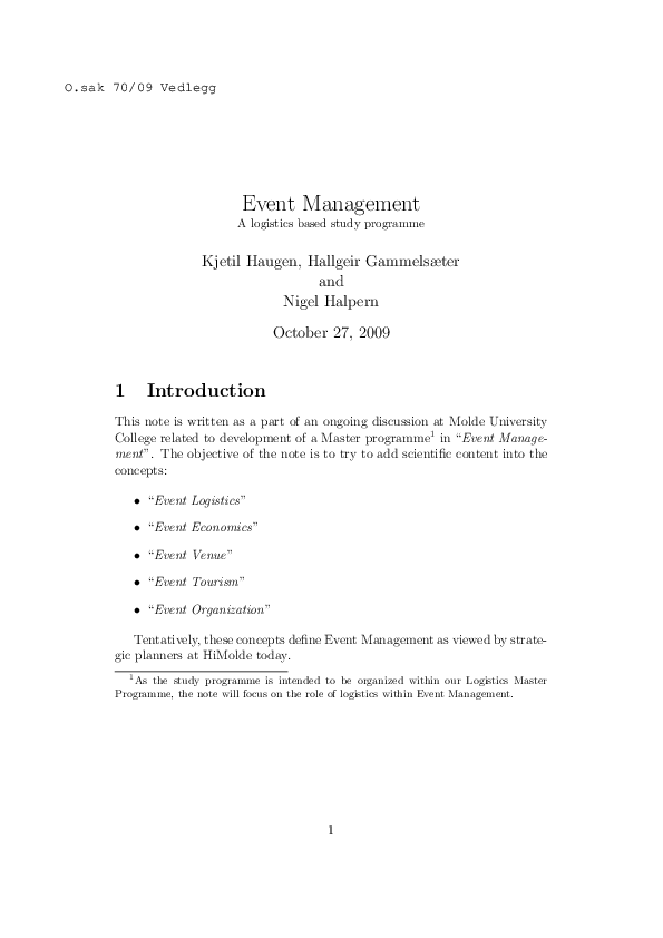(PDF) Event Management