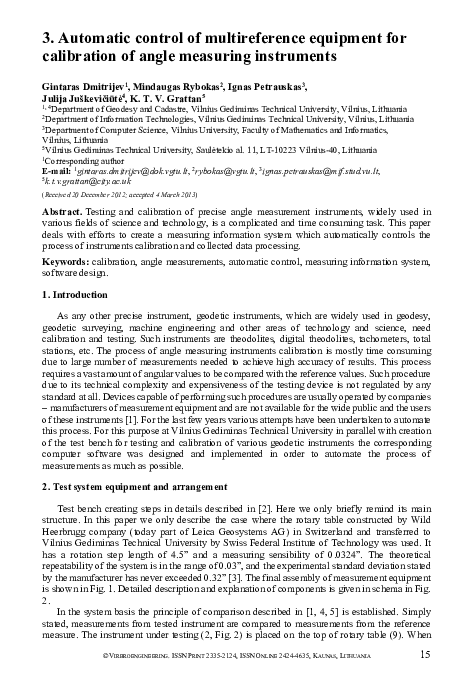 (PDF) Automatic control of multireference equipment for calibration of ...