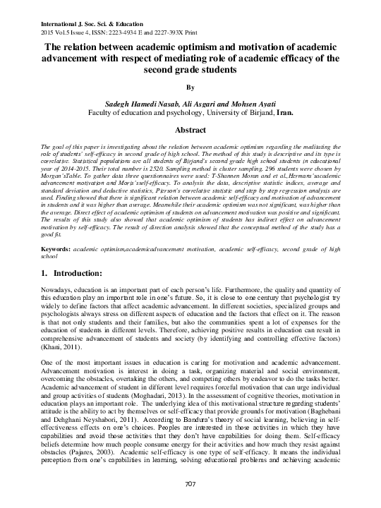 (PDF) The relation between academic optimism and motivation of academic ...