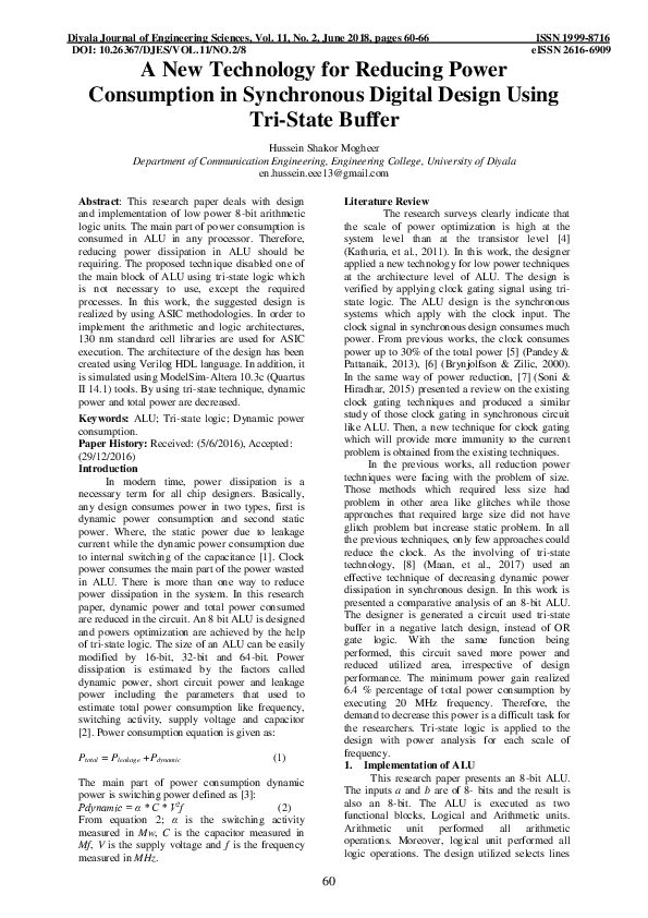 (PDF) A New Technology for Reducing Power Consumption in Synchronous ...