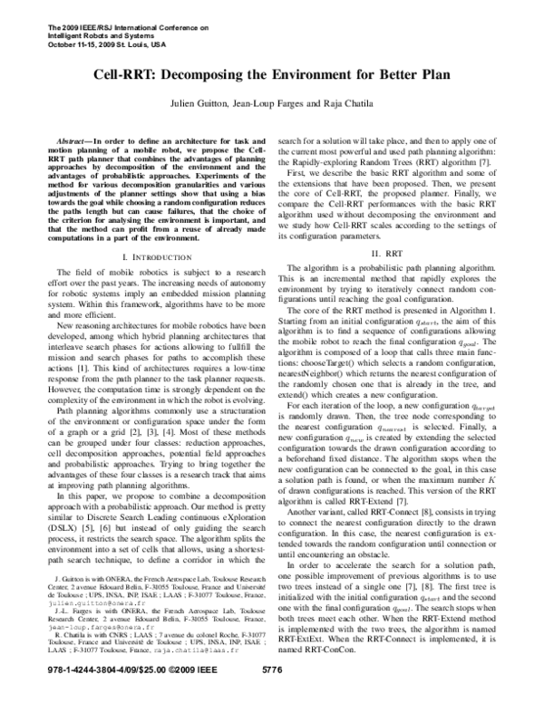 (PDF) CellRRT the environment for better plan Jeanloup