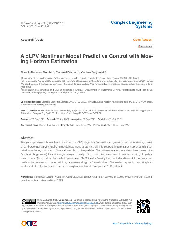 (PDF) A qLPV Nonlinear Model Predictive Control with Moving Horizon ...