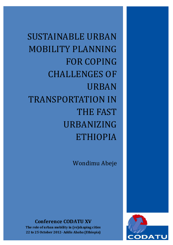 (PDF) Sustainable Urban Mobility Planning for Coping Challenges of ...