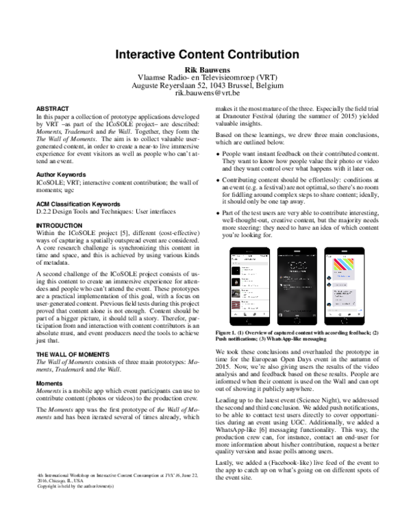 (PDF) Interactive Content Contribution