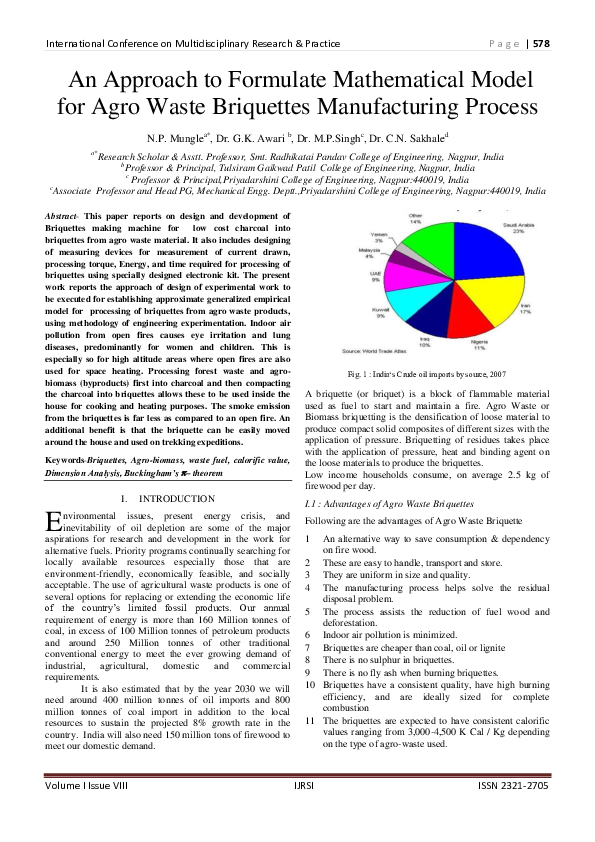 (PDF) An Approach to Formulate Mathematical Model for Agro Waste ...