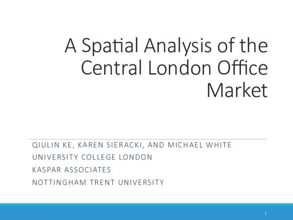 (PDF) A Spatial Analysis of the Central London Office Market