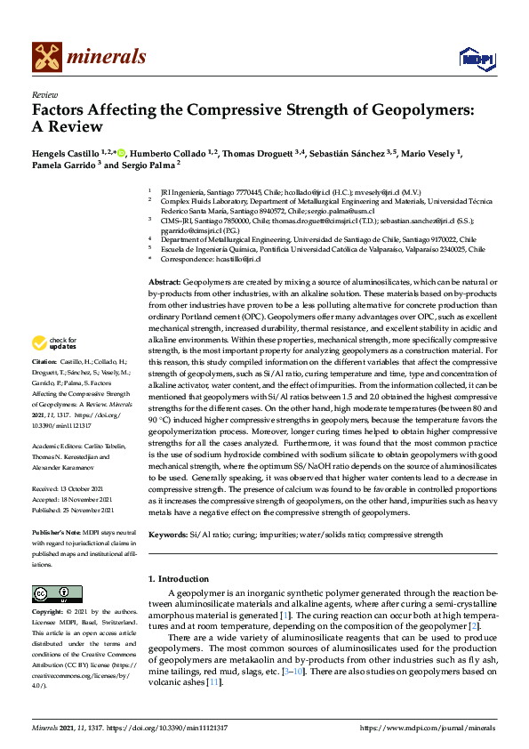 (PDF) Factors Affecting the Compressive Strength of Geopolymers: A Review