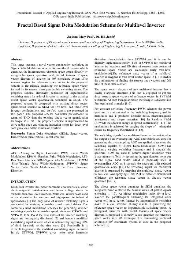 (PDF) Fractal Based Sigma Delta Modulation Scheme for Multilevel Inverter