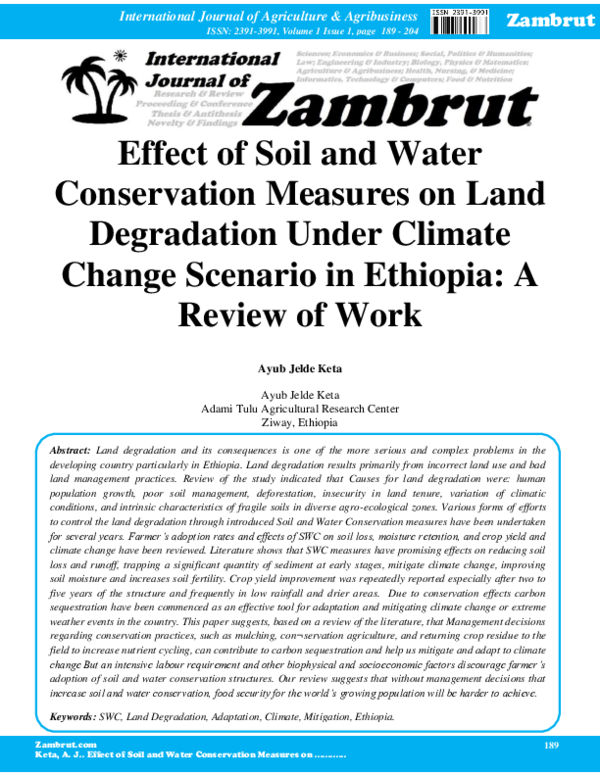 (PDF) Effect of Soil and Water Conservation Measures on Land ...