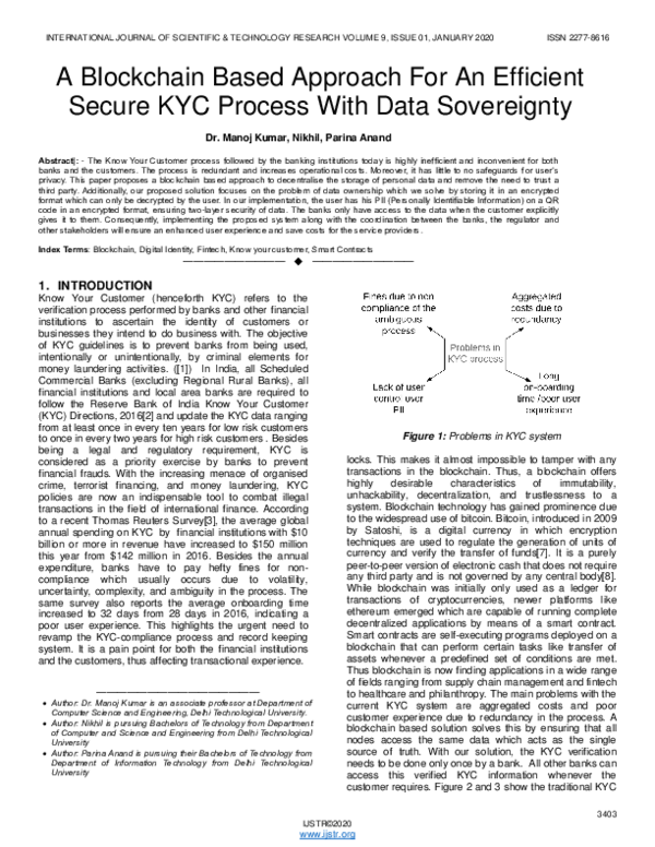 (PDF) A Blockchain Based Approach For An Efficient Secure KYC Process ...