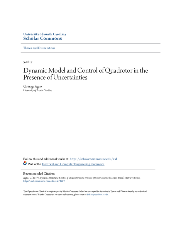 (PDF) Dynamic Model and Control of Quadrotor in the Presence of ...