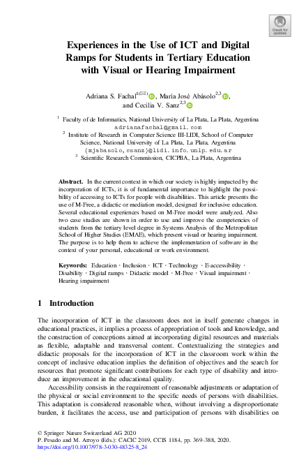 (PDF) Experiences in the Use of ICT and Digital Ramps for Students in ...