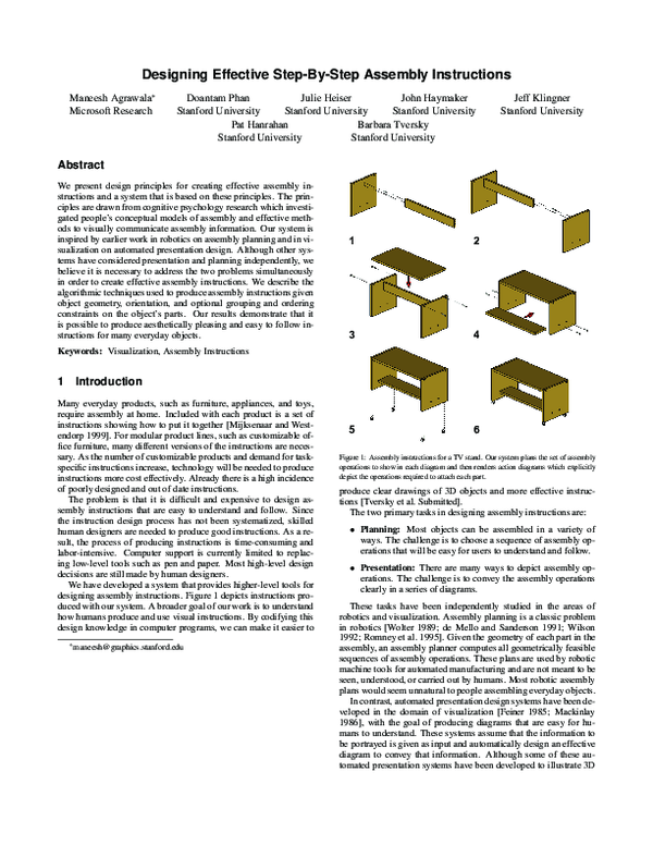 (PDF) Designing effective step-by-step assembly instructions