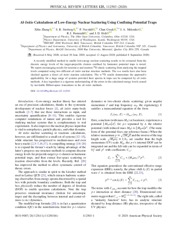 (PDF) Ab Initio Calculations of Low-Energy Nuclear Scattering Using ...