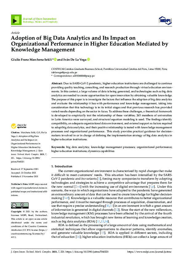 (PDF) Adoption of Big Data Analytics and Its Impact on Organizational ...