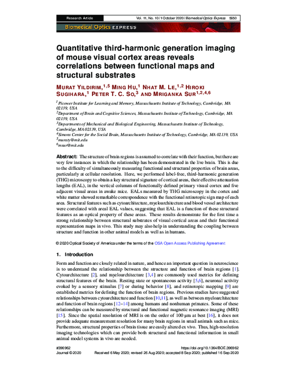 (PDF) Quantitative third-harmonic generation imaging of mouse visual ...