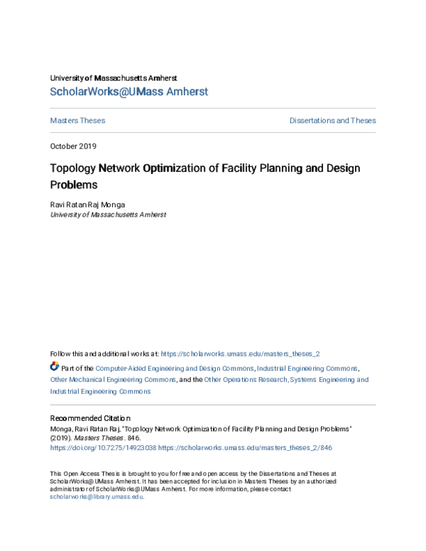 (PDF) Topology Network Optimization of Facility Planning and Design ...