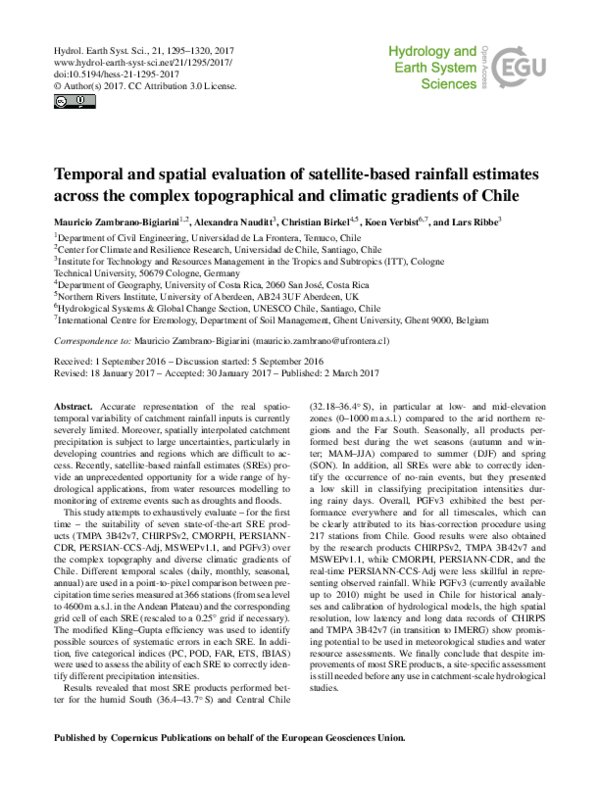 (PDF) Temporal and spatial evaluation of satellite-based rainfall ...
