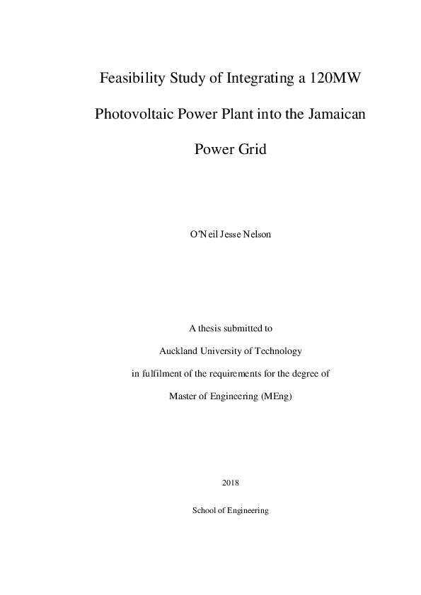(PDF) Feasibility Study of Integrating a 120MW Photovoltaic Power Plant ...