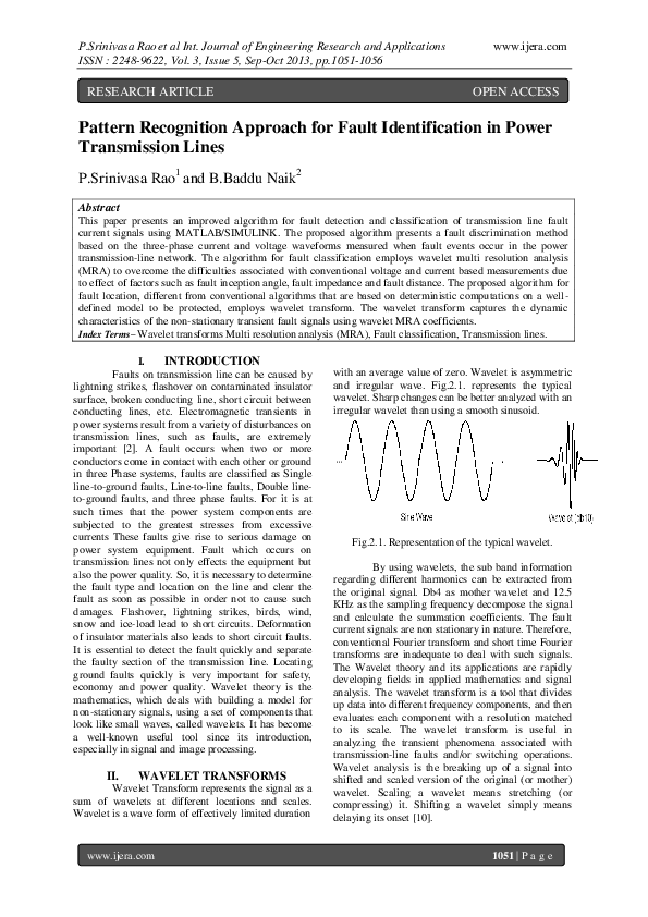 (PDF) Pattern Recognition Approach for Fault Identification in Power ...