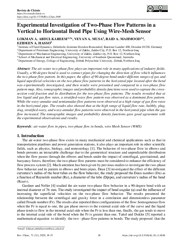 (PDF) Experimental Investigation of Two-Phase Flow Patterns in a ...