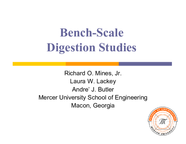 (PDF) Bench-Scale Digestion Studies