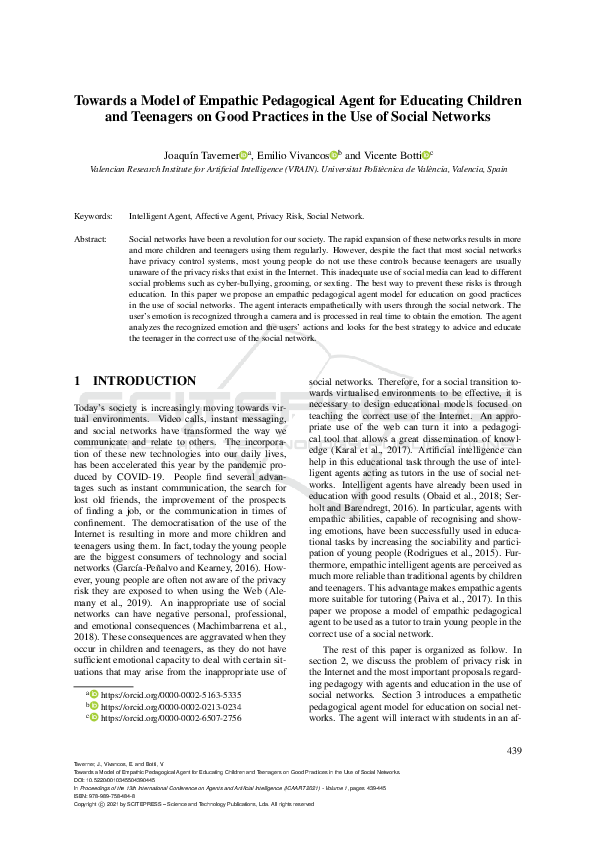 (PDF) Empathic Agent Model for Educating Youth on Social Media Safety