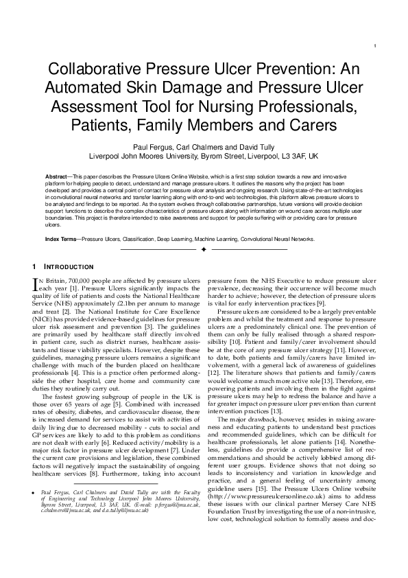 (PDF) Collaborative Pressure Ulcer Prevention: An Automated Skin Damage ...