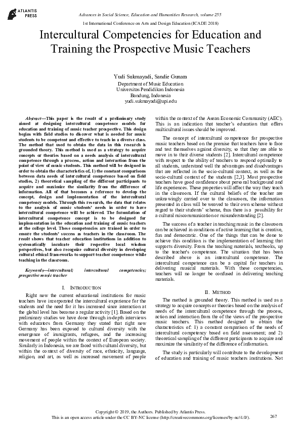 (PDF) Intercultural Competencies for Education and Training the ...