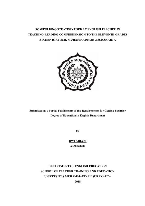 (PDF) Scaffolding Strategy Used By English Teacher In Teaching Reading ...