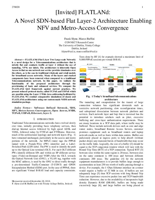 (PDF) FLATLANd : A Novel SDN-based Flat Layer-2 Architecture Enabling ...