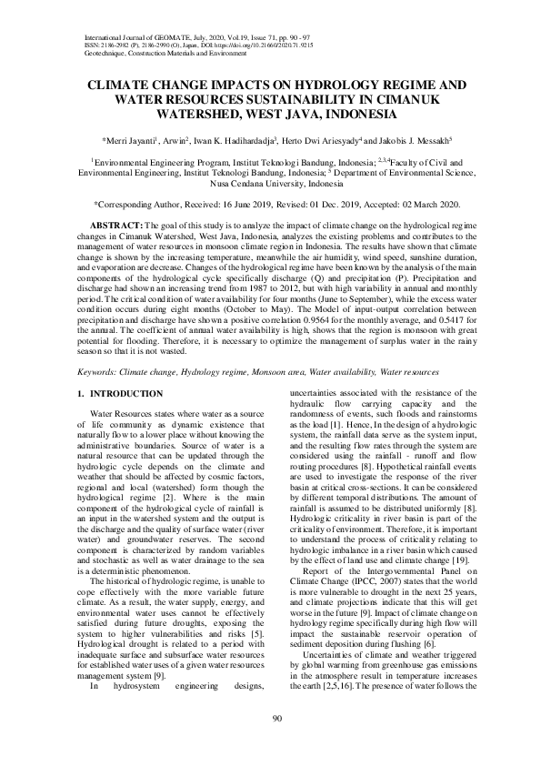 (PDF) Climate Change Impacts on Hydrology Regime and Water Resources ...